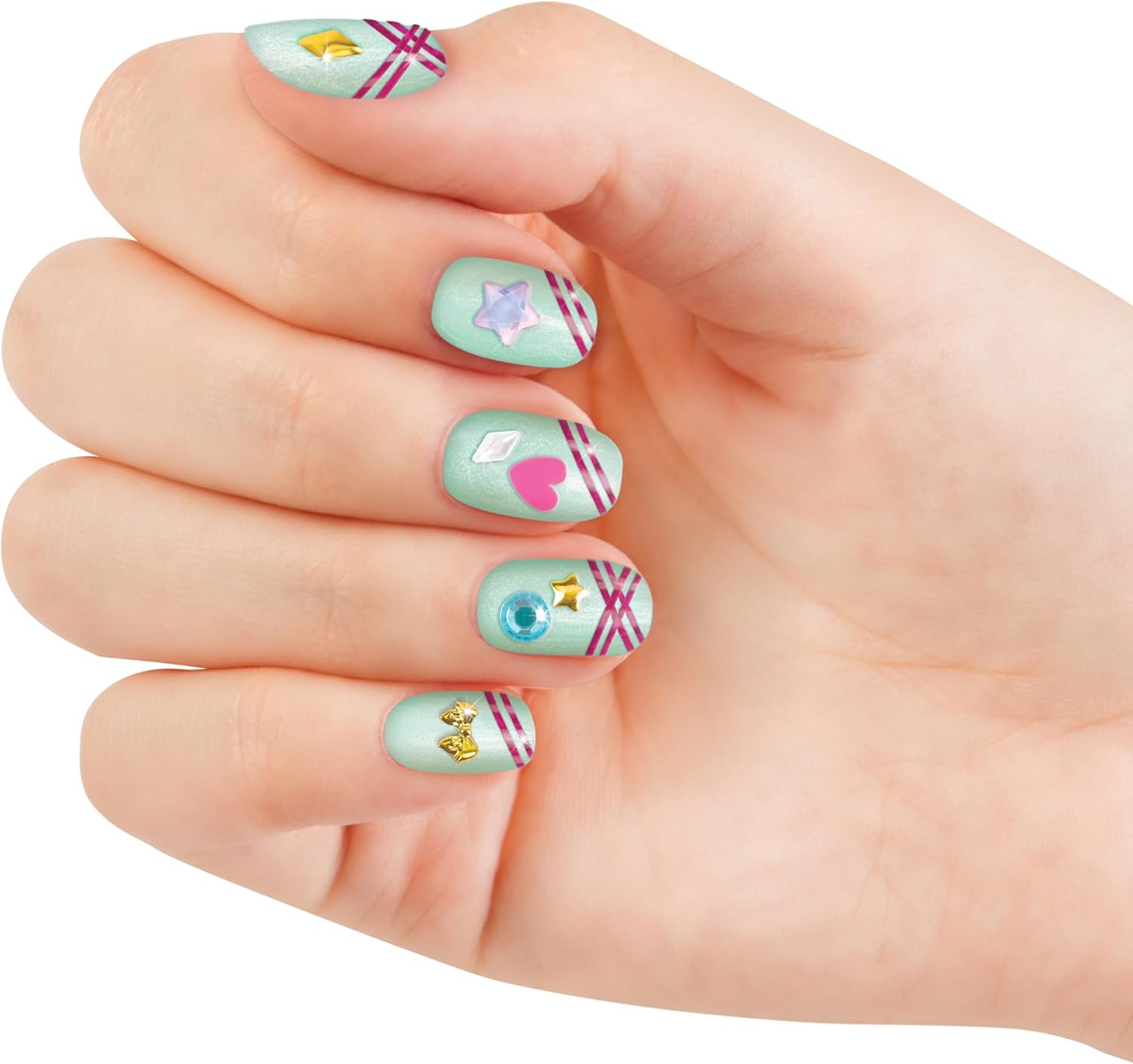 Make It Real: Everything Bling Nail Styling Set - 16pc, DIY Nail Art Customization, Polish-Stickers-Gems-Faux Nails, Detailing Stand, Girls & Kids 8+