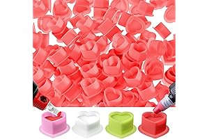200 Pcs Silicone Tattoo Ink Cups Red Heart