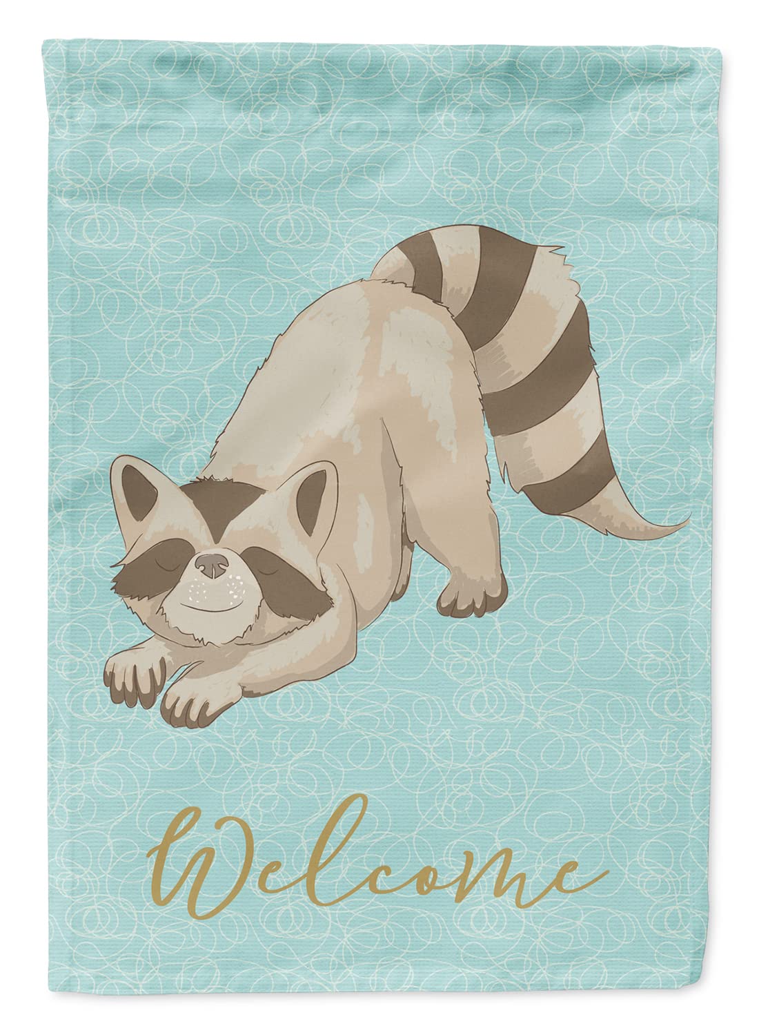 Drapeau de jardin Raton Laveur Bienvenue décoration extérieure multicolore
