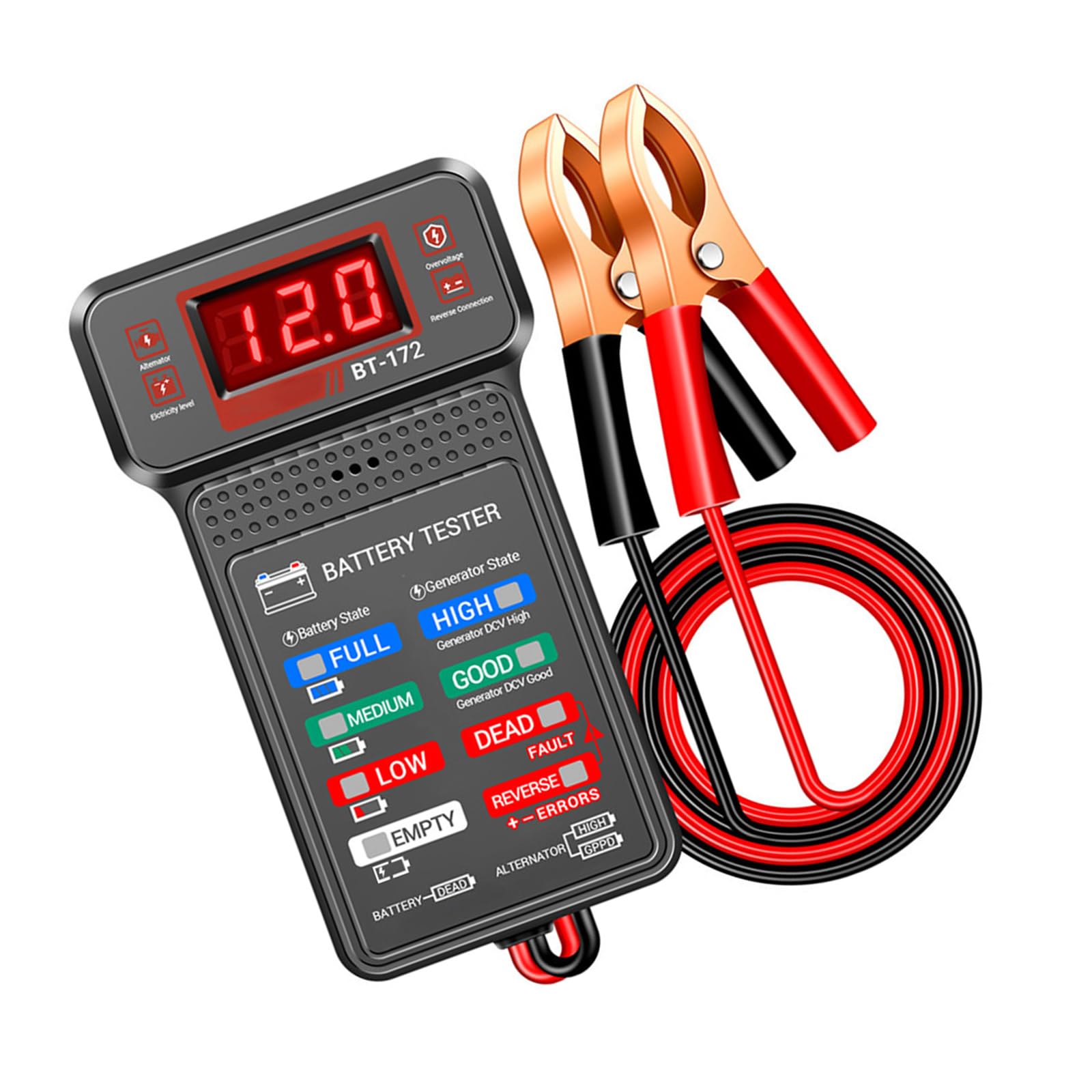Jazuaiao Automotive Battery Tester Analysis Bt172 Accurate Voltages Current Measurement Tool For Car Owner Maintenance Diagnostic Multifunction Battery Gadgets