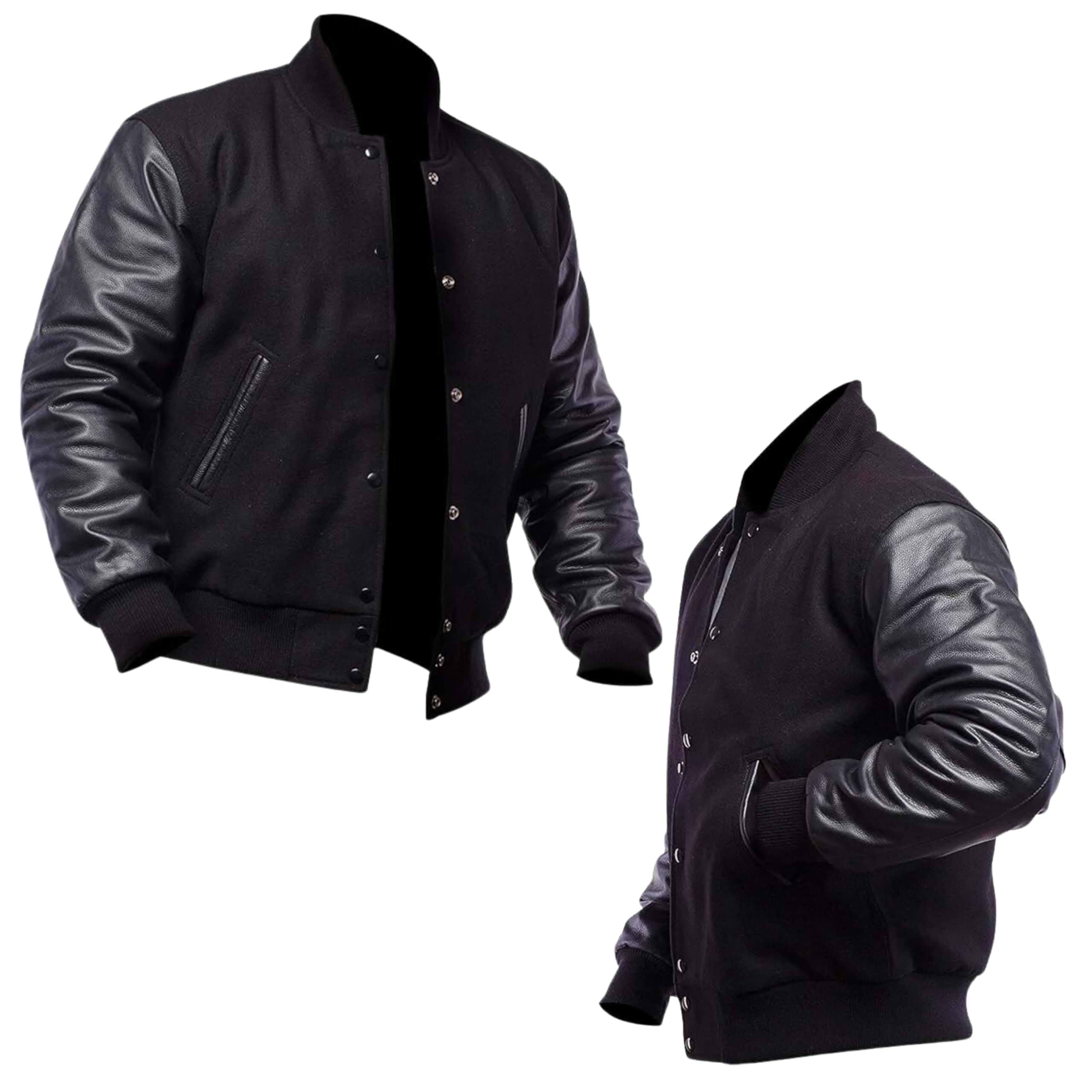 Mount Helicon Two-Tone Leather Baseball Varsity Jacket for Men - Premium Quality and Unique Design