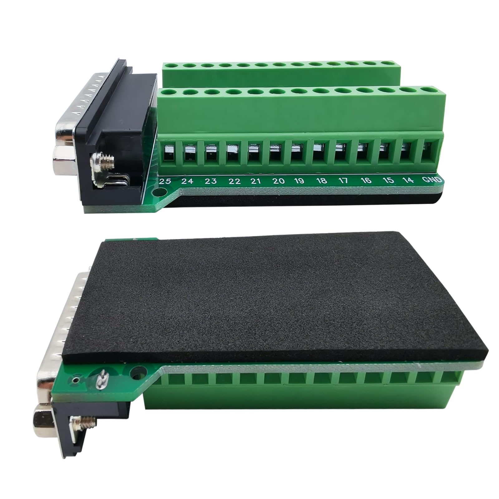 Terminal Blocks 25 Pins Solderless DB25 Breakout Board Terminal ...