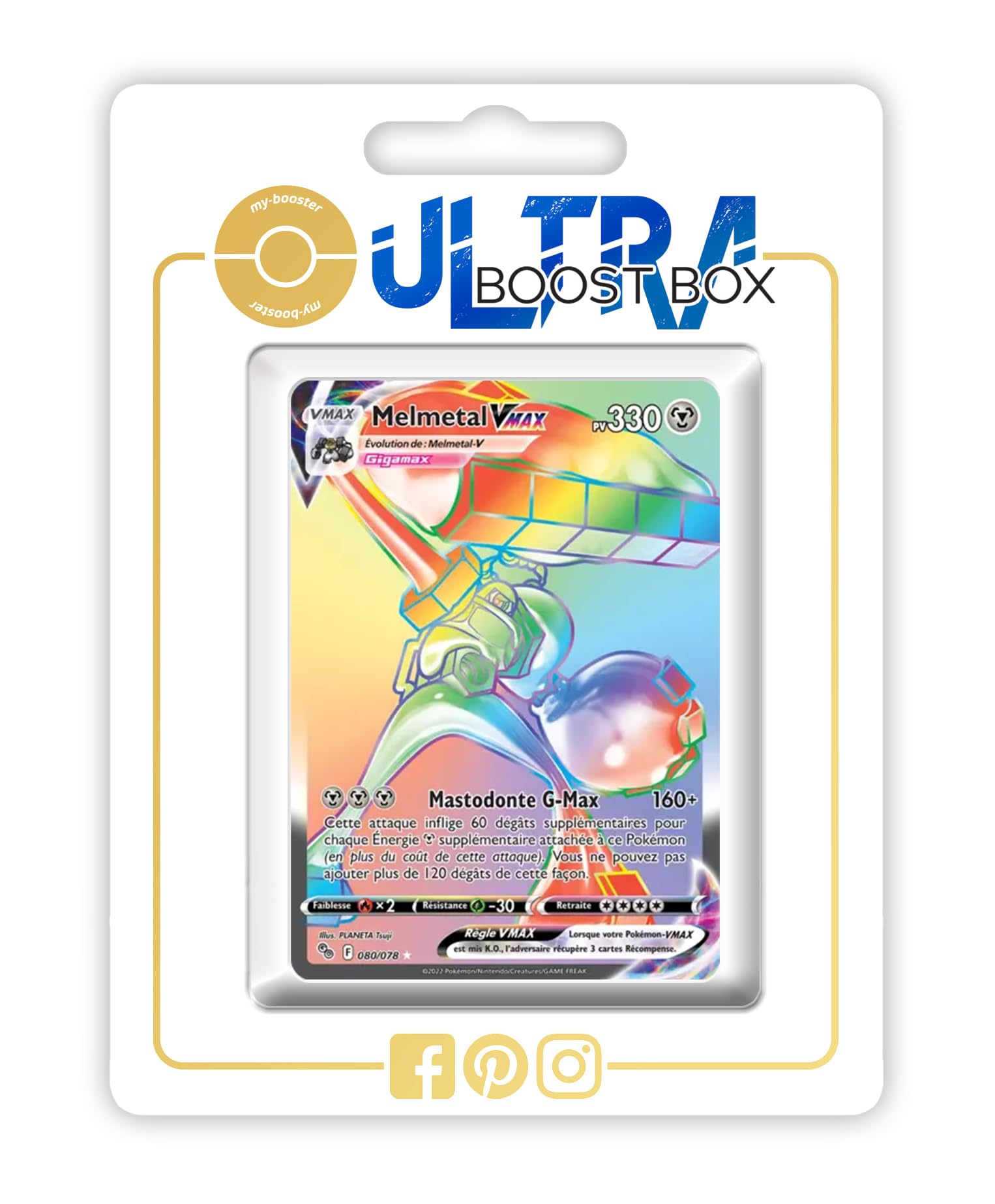 Melmetal VMAX 080/078 Shiny Rainbow - my-booster X Épée et Bouclier 10.5  Pokémon GO