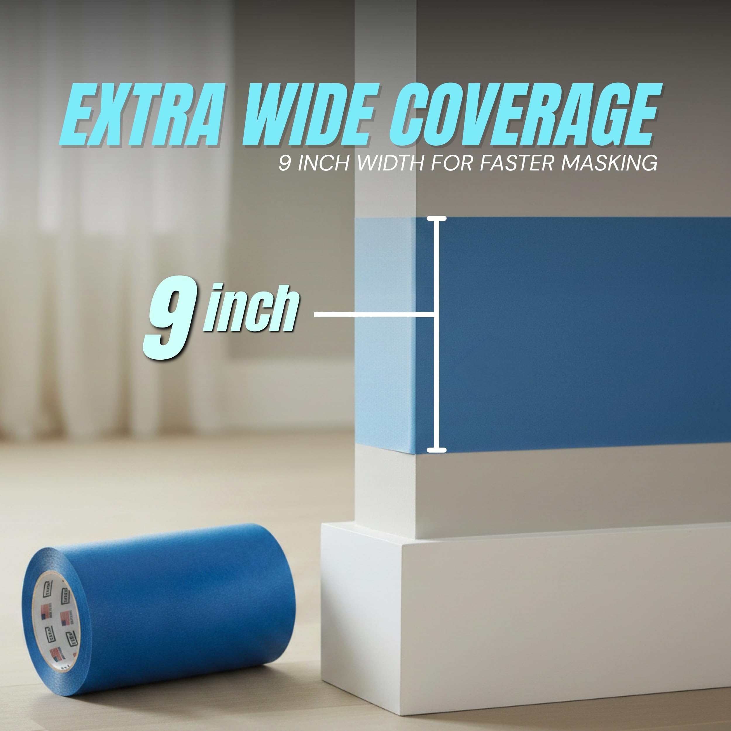Nastro blu a 9 pollici dei pittori, nastro di mascheratura blu multi-superficie del nastro di stampa 3D 9" x 60 YD