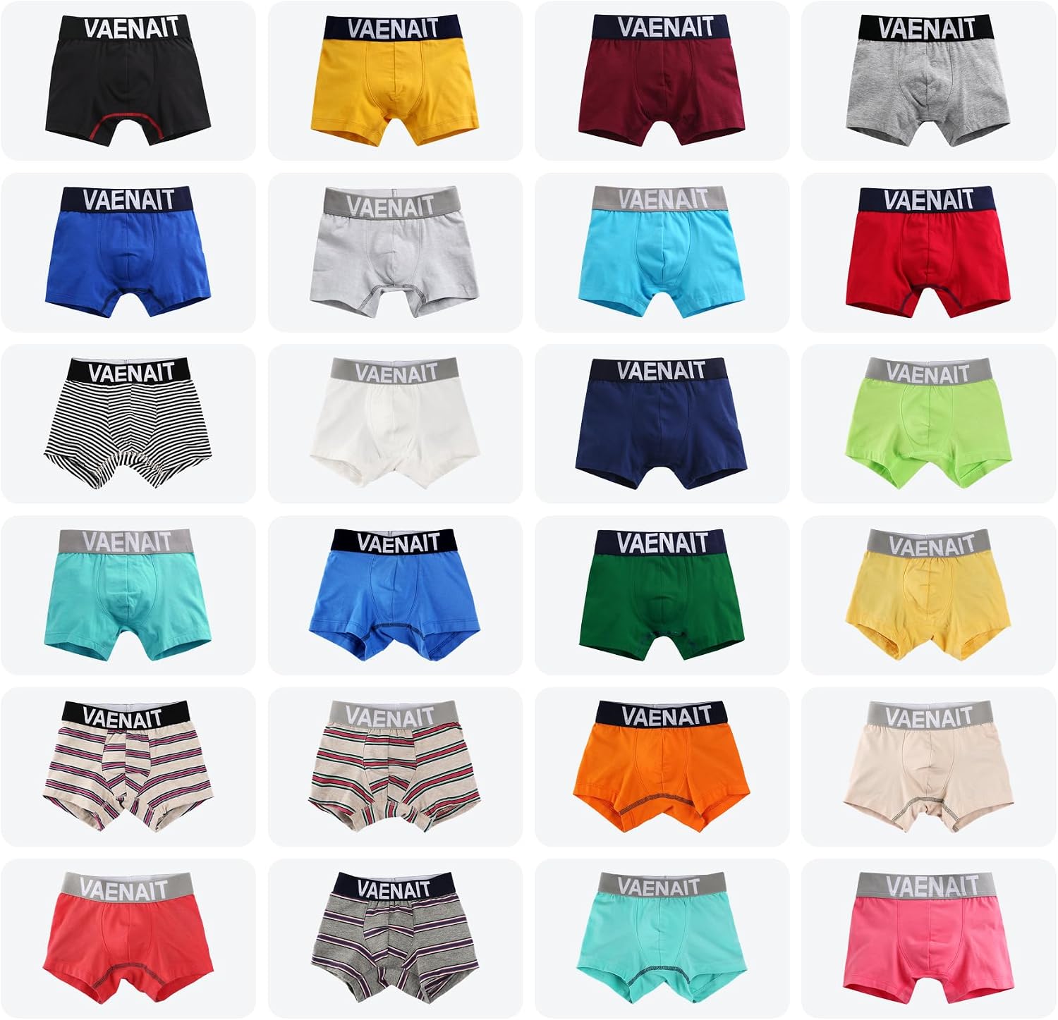 TIFNL by VAENAIT Baby Boys Short Leg Boxer Briefs, Cotton Stretch Underwear, Random Colors, 3/4 Pack