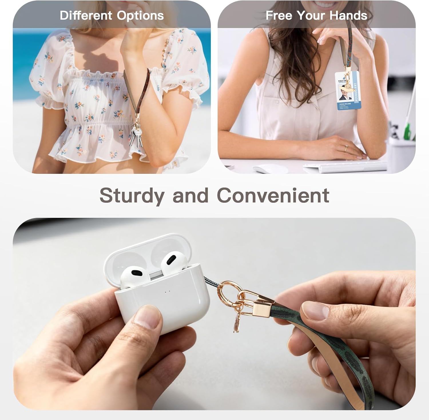 Long Pond Designer Cell Phone Wrist Strap, Anti-Lost Lanyard Leather Wristlet Charm for iPhone 17 Pro Max&Most Cellphones - Image 6