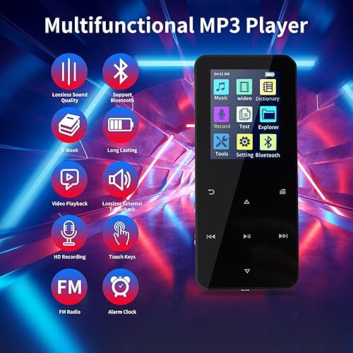 Miniatura 3 de Reproductor de MP3 de 144 GB, con Bluetooth 5.2, sonido de alta fidelidad, radio FM, grabadora de voz, libro electrónico, auriculares incluidos,