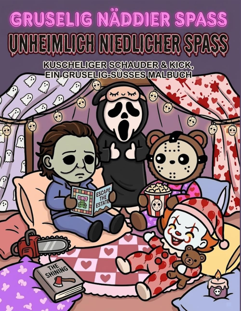 Gruseliger Niedlicher Spaß – Unheimlich süße Motive| Malbuch mit kräftigen Linien und einfachen Ausmalbildern für Kinder und Erwachsene: Einfache und ... Linien für entspannte, niedliche und fa
