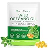 Oil of Oregano Softgels, 120 Count Oregano Oil Supplement Capsules, Oregano Oil Capsules, 165mg Carvacrol, 2 in 1 6000mg Oil of Oregano with Black Seed Oil 200mg