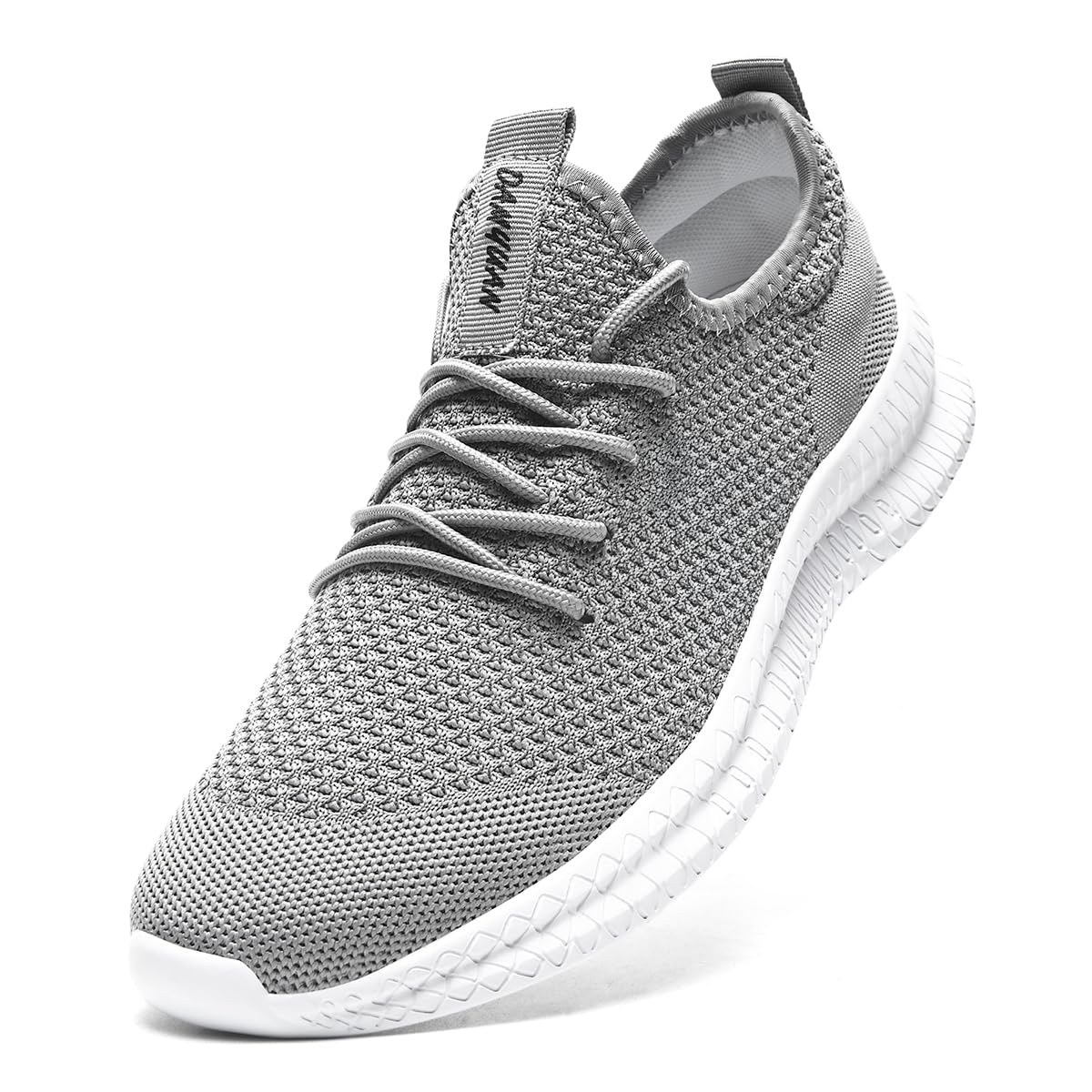 DLWKIPV Mens Walking Running Shoes Slip On Anthletic Workout Sneakers Sport Lace Up Casual Work Gym Outdoors Lightweight Breathable Knitted Mesh