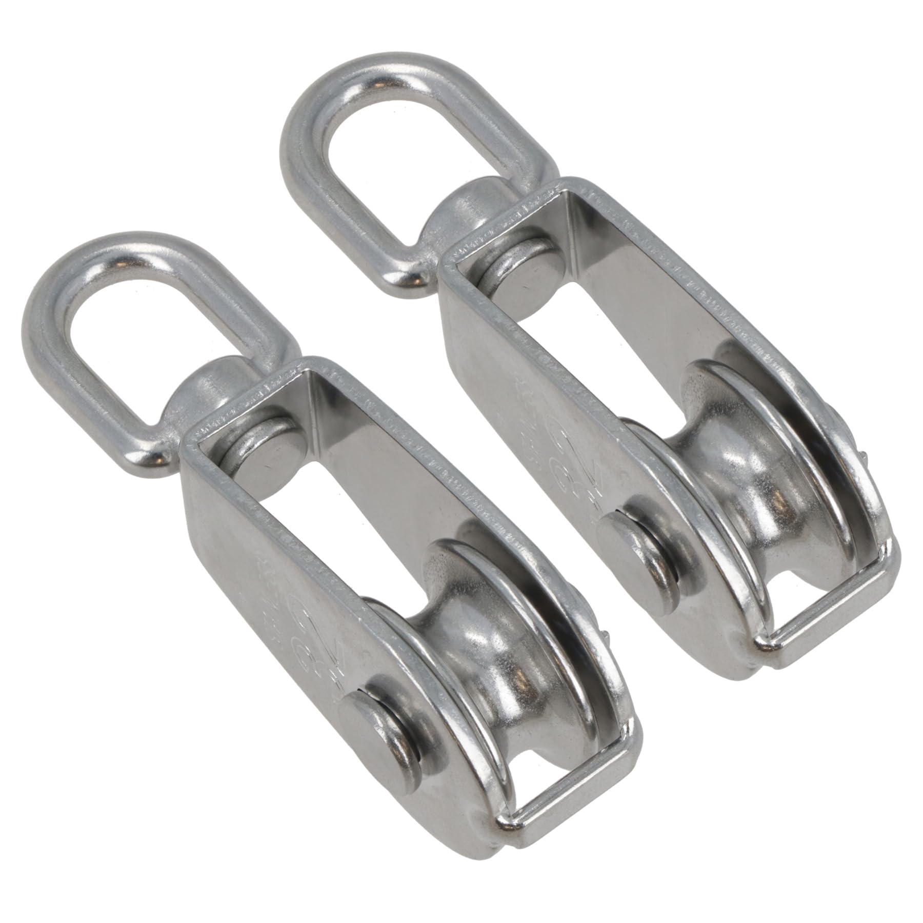 AB Tools Bloc poulie 32mm Montage Corde 316 Acier Inoxydable Marine Oeil Émerillon 2pk