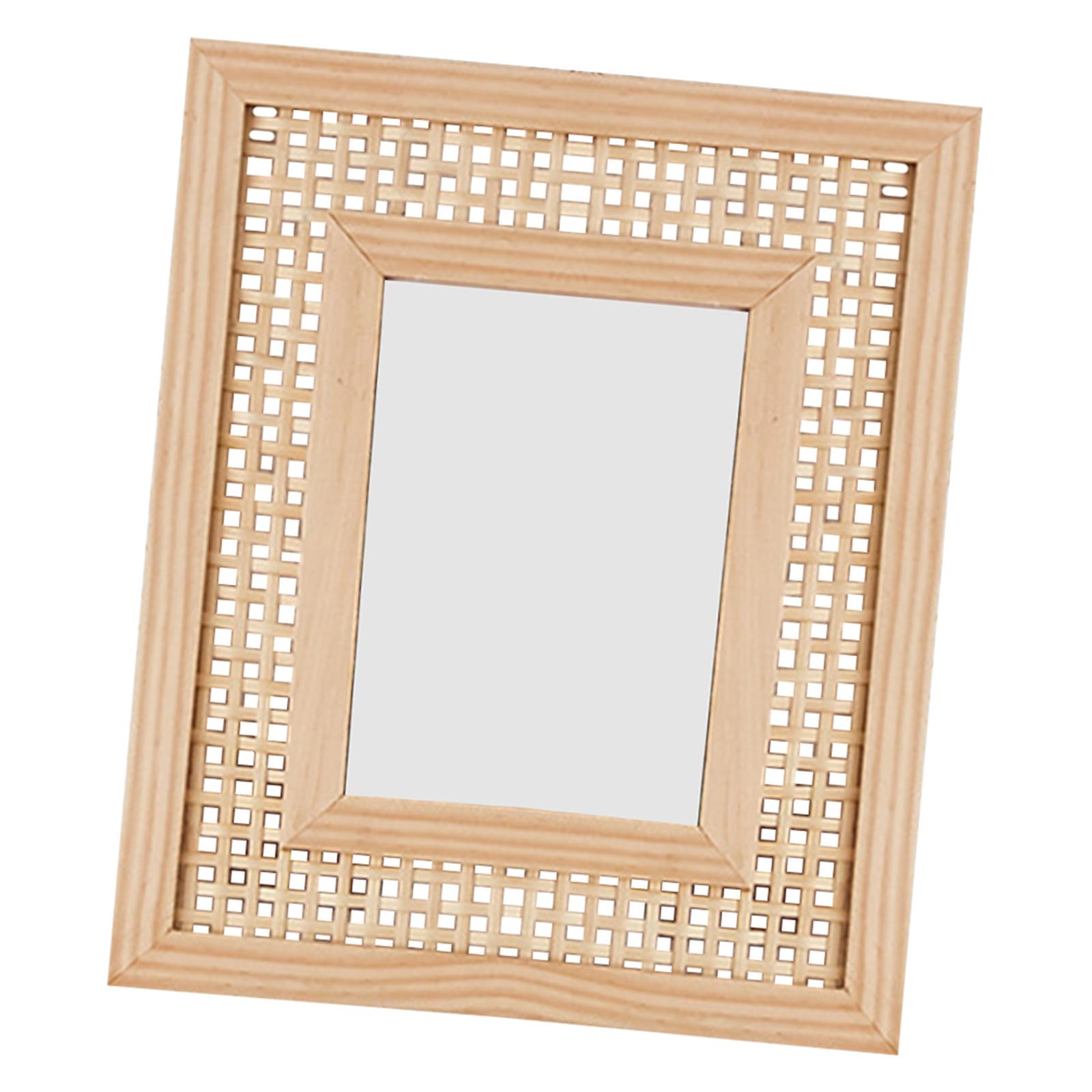 Cornice per Foto Intrecciata in Legno Boho 13x18 Cm Cornice da Tavolo e Parete Portafoto Decorativo per Casa e Famiglia Rustica per Esposizione Fotografica