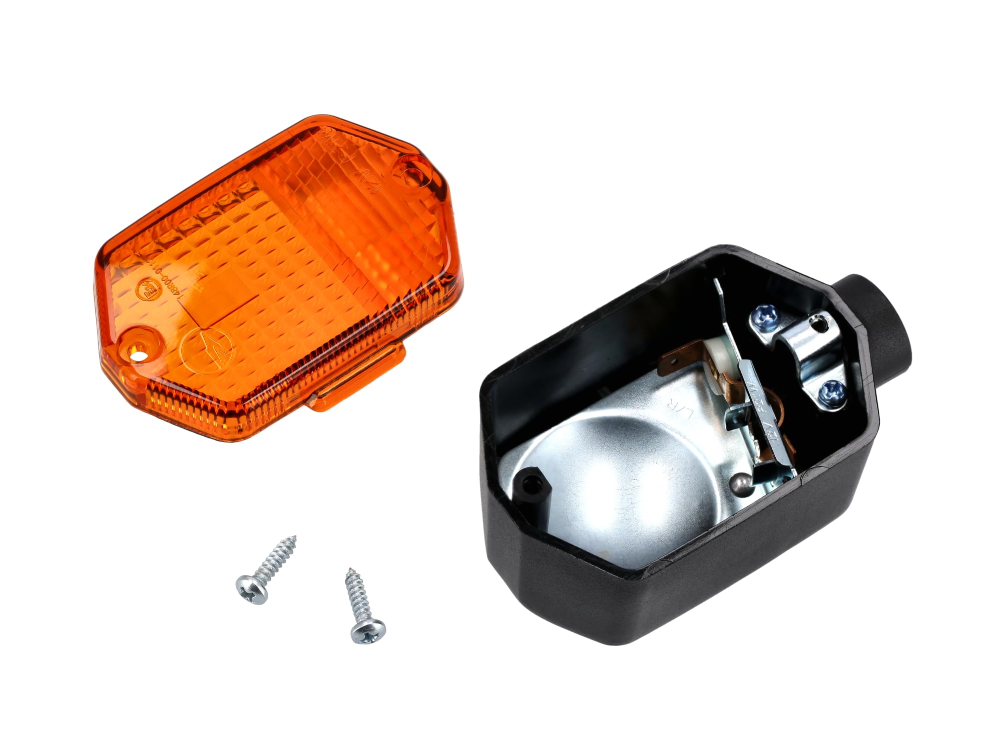 Indicatore Di Direzione Anteriore Rotondo Per Simson E MZ – Nero Con Vetro Arancione, 12V, 75 Mm – Con E-Mark - 3