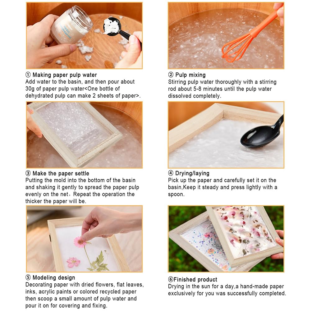 Holzsieb Set Papierherstellung 3 Größen | DIY Papierschöpfen Mit Rahmen Für Trockenblumen