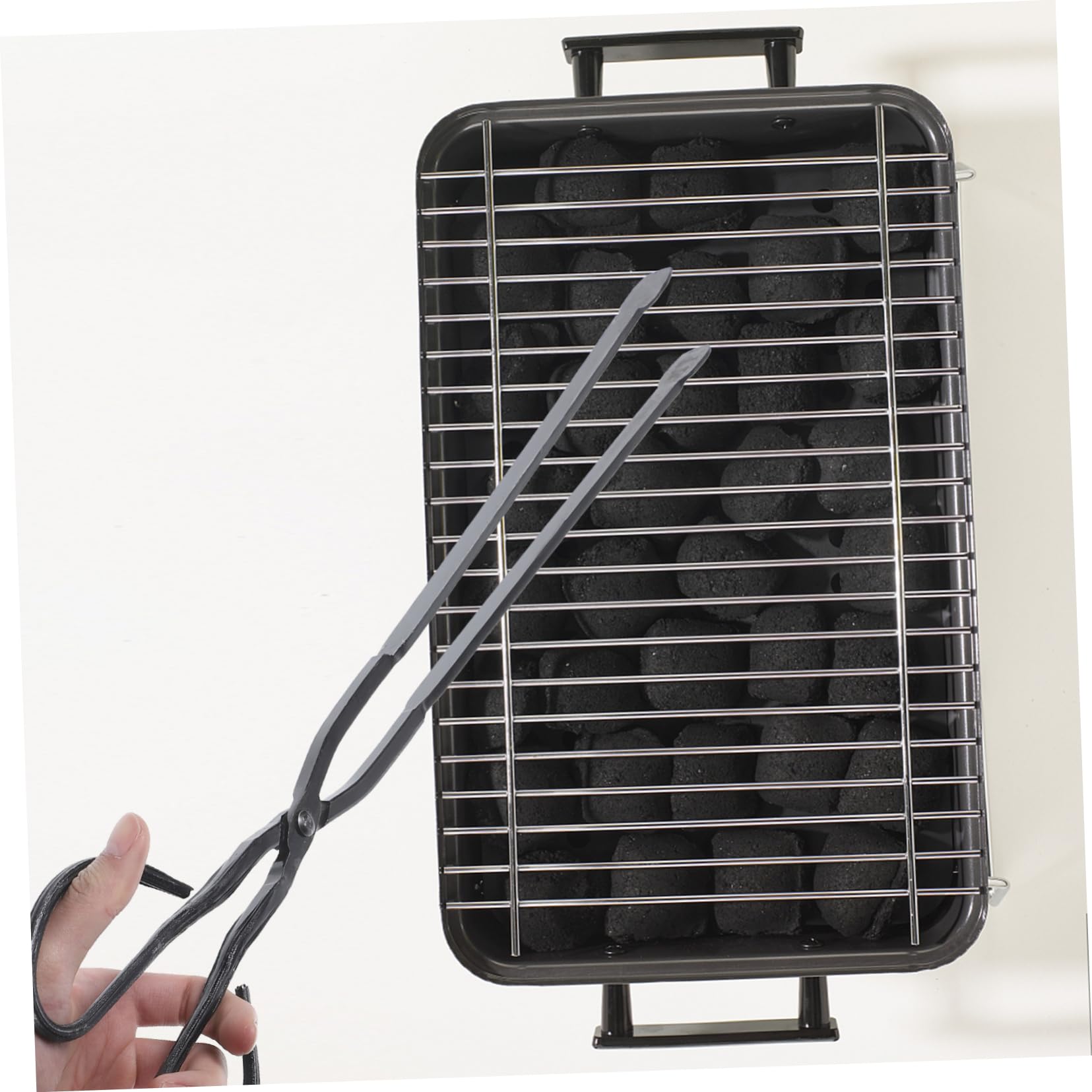 Toddmomy 2 Piezas Pinzas Largas de Hierro para y Herramienta Portátil para Barbacoa y Limpieza al Aire Accesorio Resistente para y Fogatas Domésticas