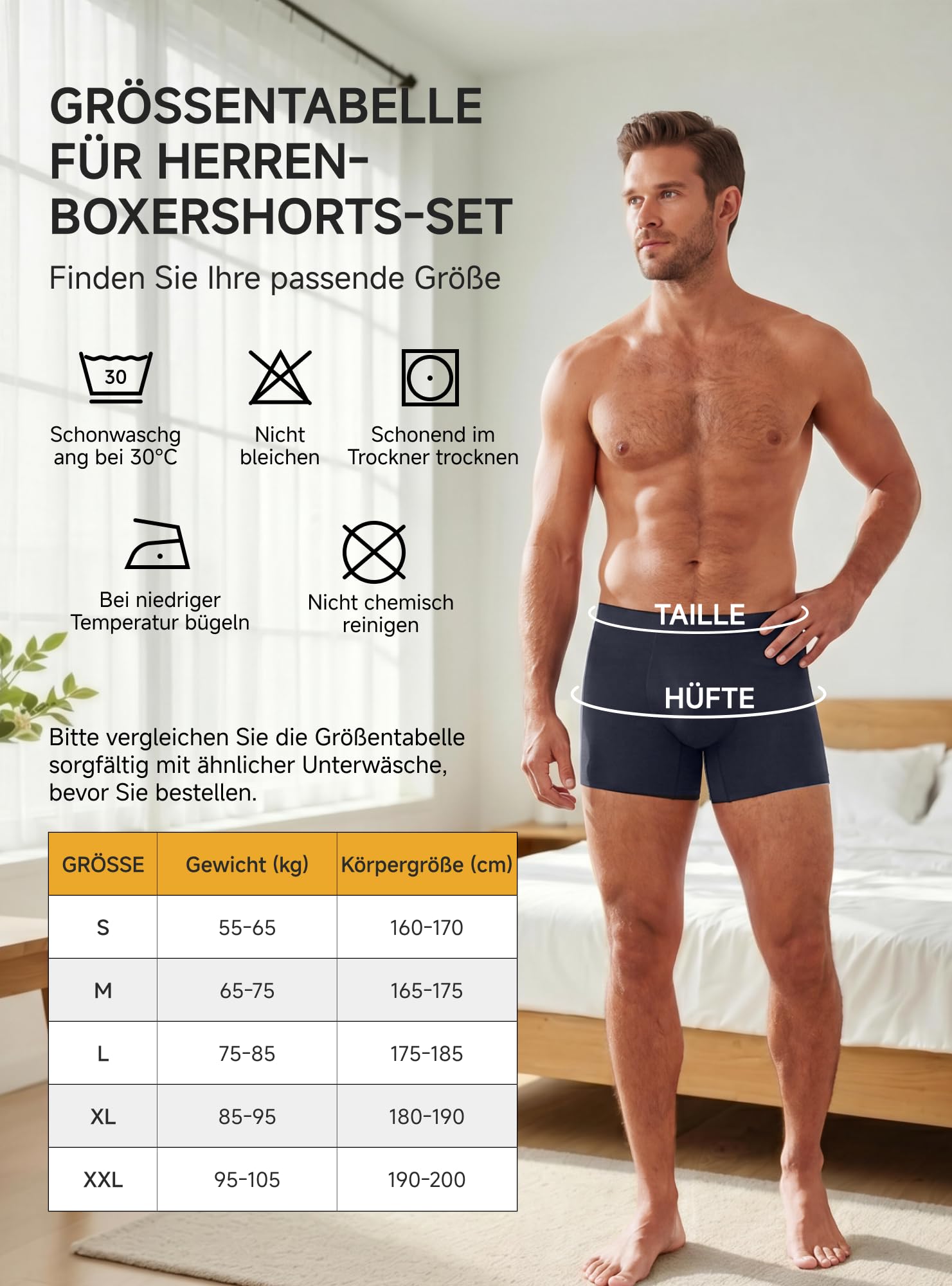 TRENDOUX Herren Boxershorts aus Modal und Merinowolle, Nahtloser Komfortbund und Beinabschlüsse, Weiches Dehnbares Längeres Bein und 3D-Komfortbeutel für Optimalen Komfort Modal Retroshorts