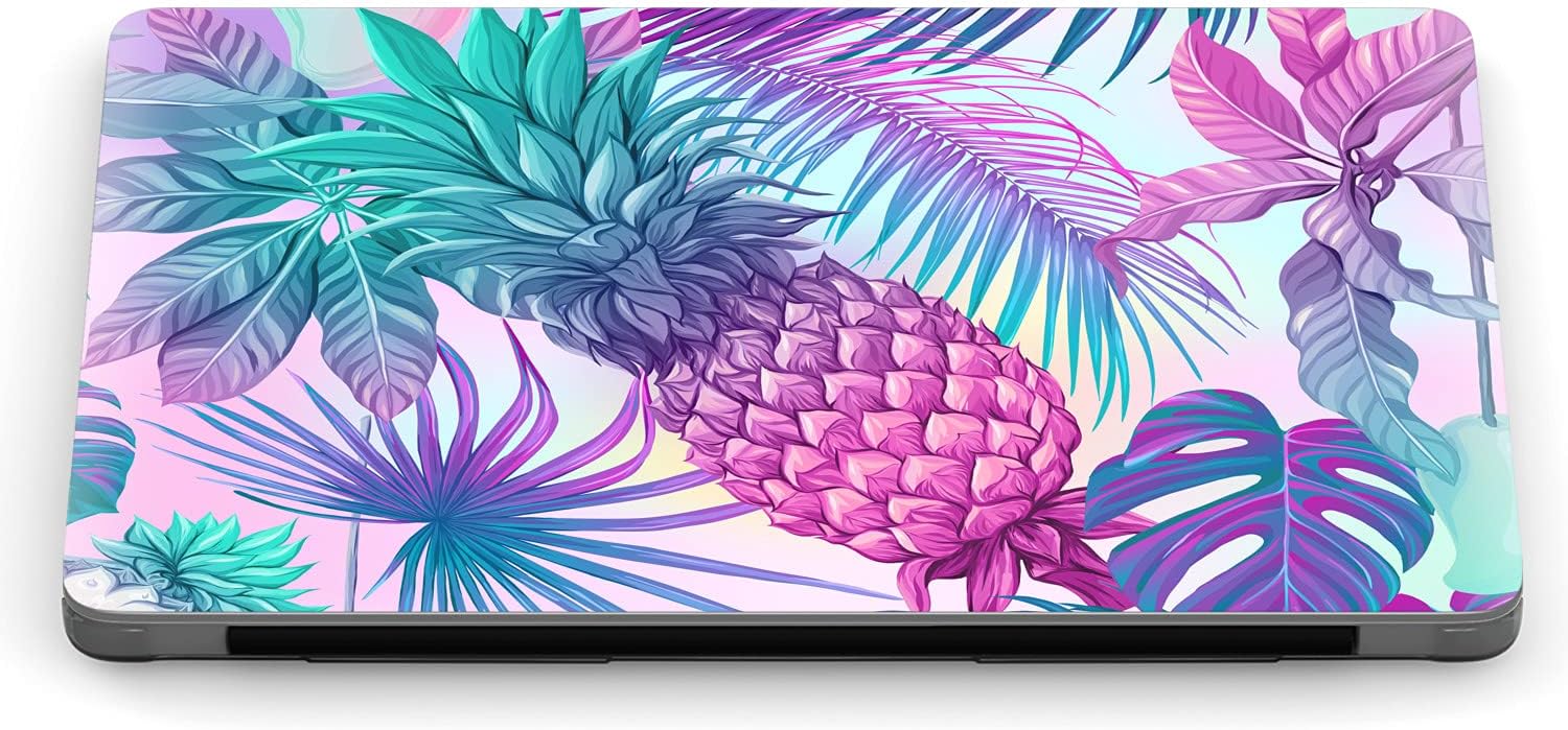 Mertak Hard Case Compatible with MacBook Pro 16 14 Air 15 13 inch M3 M2 M1 Mac 2024 2023 2022 2018 Pineapple Blue Pink Tropical Plastic Cover Laptop Leaves Fruit Print Colorful Clear Touch Bar