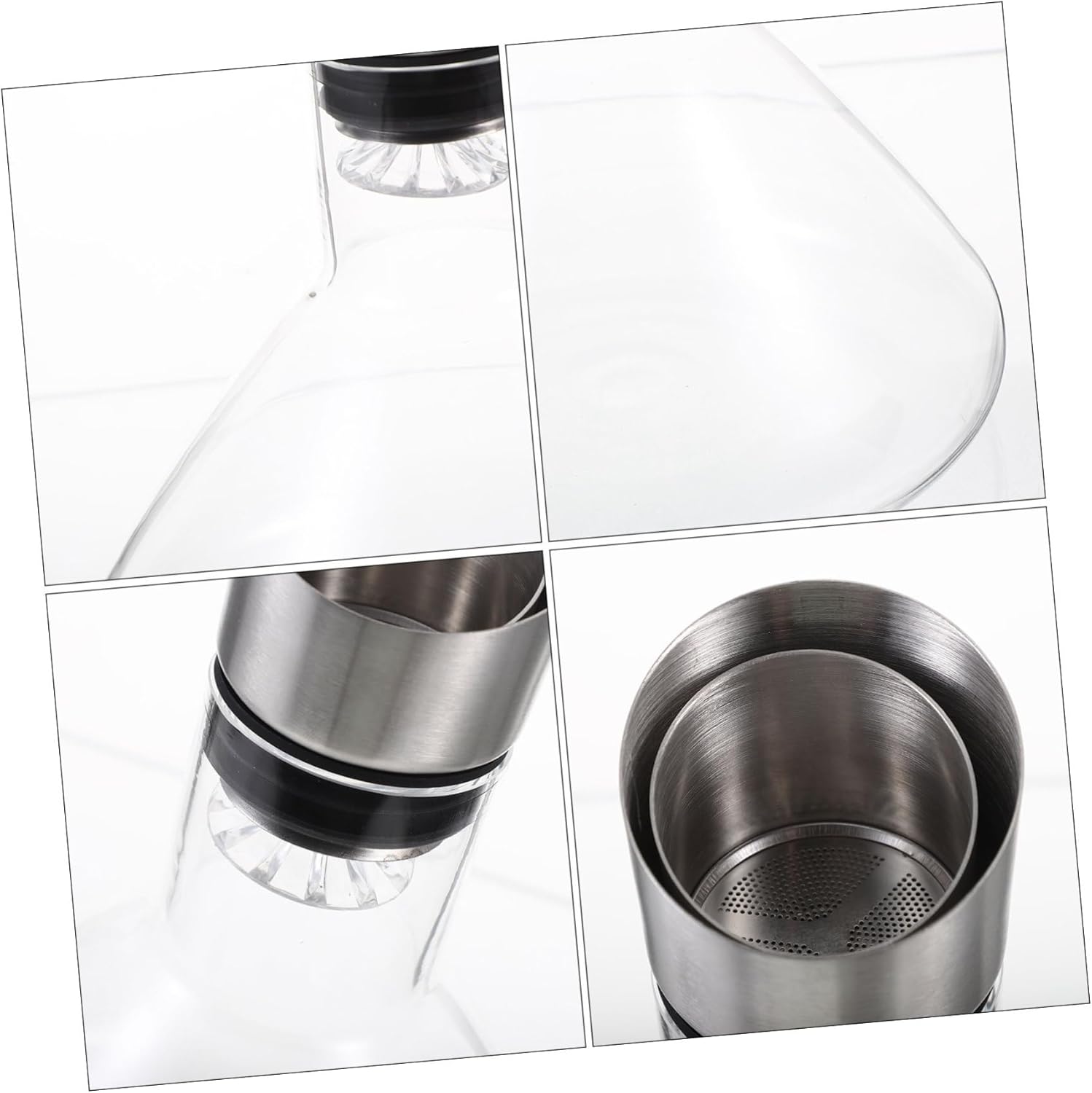 Glass Decanter with Flat Aerator Design for Faster Wine Solid Glass Liquor Dispenser with Large Opening Easy to Use Wine Pitcher for Enhanced Flavor and Aroma