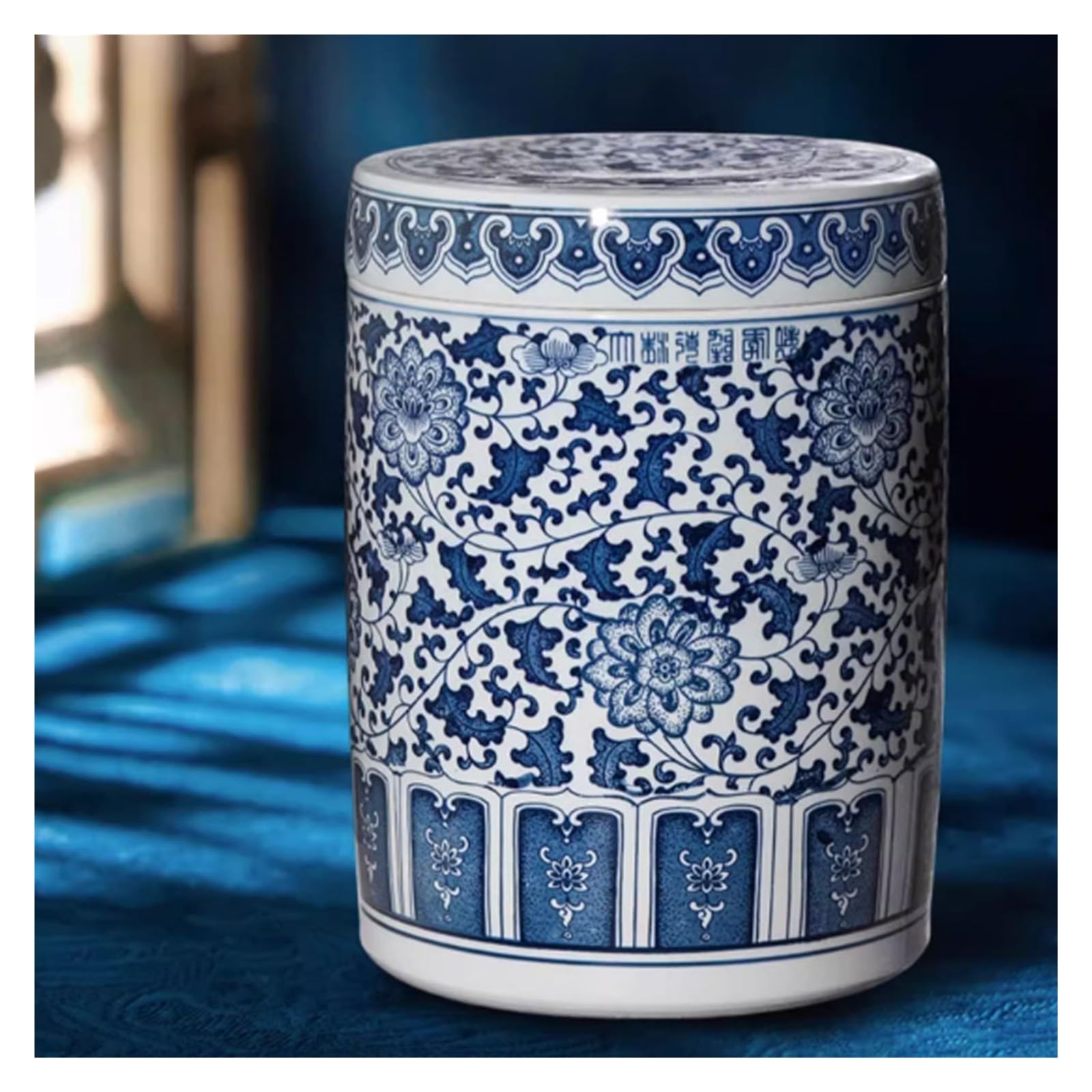 Organizer na torebki na herbatę Pojemnik do przechowywania herbaty Niebiesko-biała porcelanowa puszka na herbatę Puszka do przechowywania herbaty Duża, szczelnie zamykana puszka Zagęszczone pudełko d
