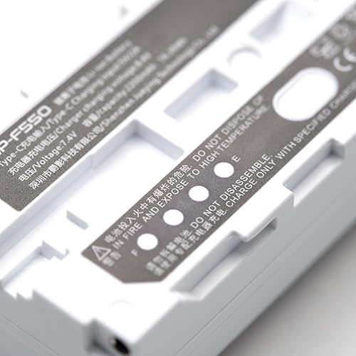 Miniatura 2 de VILTROX NP-F550 - Batería de repuesto de 2 paquetes, 2600 mAh Li-ion NPF batería con cargador de puerto USB C para luz de video LED, monitor de