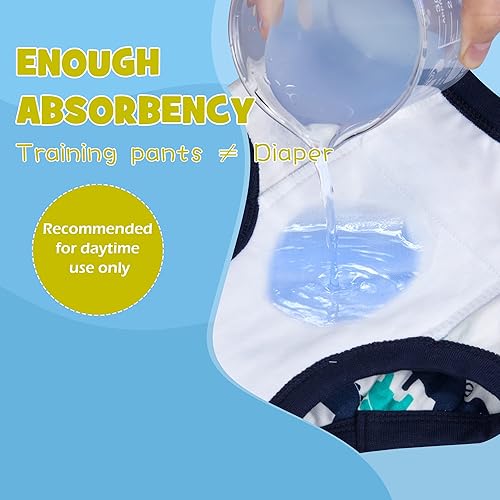 Miniatura 3 de BIG ELEPHANT Pantalones de entrenamiento para niños pequeños, ropa interior absorbente de algodón suave para bebés niños y niñas