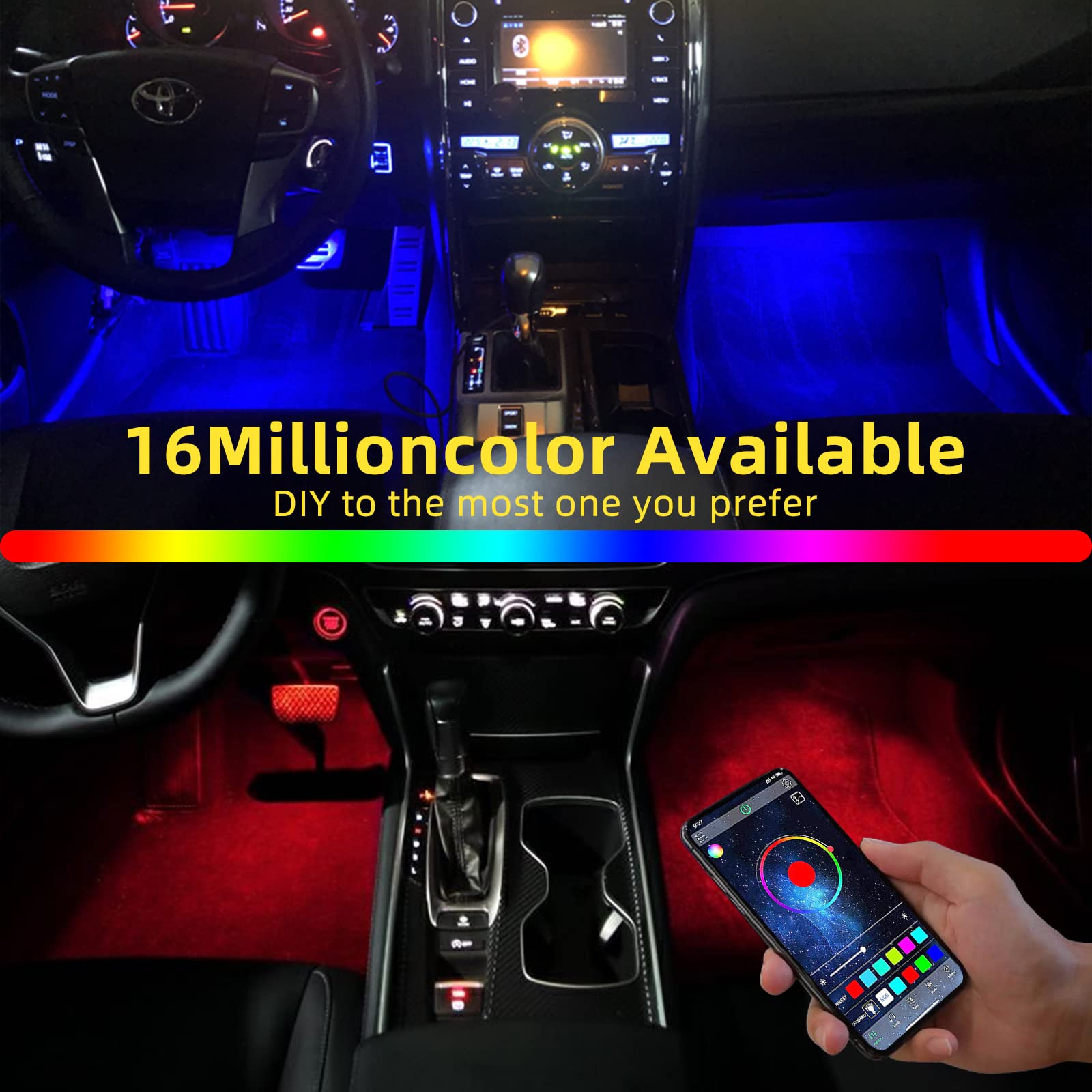 118 Pouces Bande Lumineuse Led Pour Voiture, Kit D'éclairage Led Rgb Usb Avec D'application, Optiques Et Synchronisation De Musical, Pour Porte De Voiture, Console Et De Bord, Cadeaux De Noël, De Noël