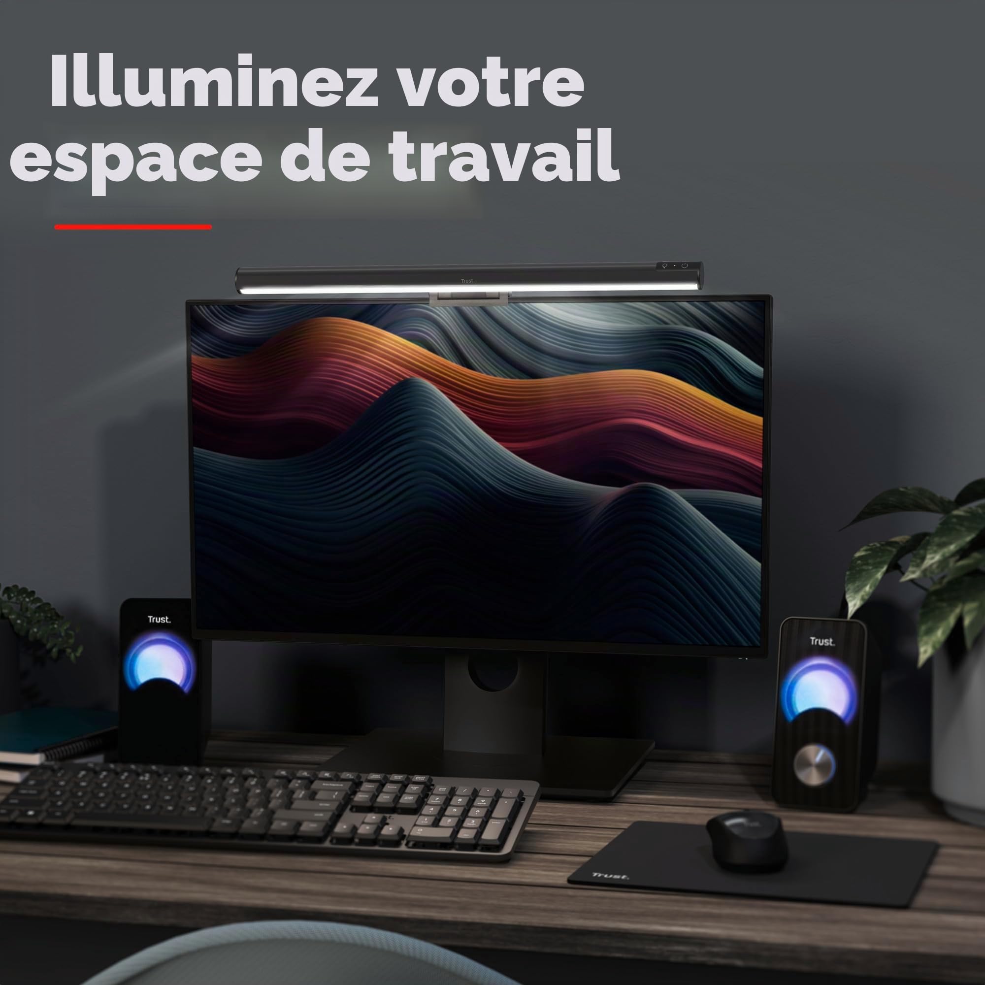 Trust Shyne Lampe Écran PC 42cm Anti-lumière Bleue et Anti-éblouissement