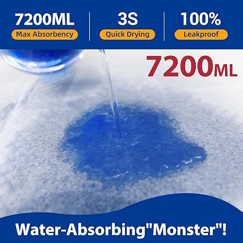 Miniatura 3 de Almohadillas de cama desechables extra grandes de 36 x 48 pulgadas (20 unidades) para adultos, almohadillas gruesas de alta calidad resistentes al