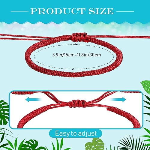 Miniatura 2 de Yinkin 6 pulseras tibetanas de budismo hechas a mano con nudo de cuerda de hilo tejido, pulsera de cuerda multicolor de la suerte para hombres,