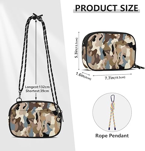 Miniatura 3 de Bolso cruzado antirrobo retro de camuflaje para mujer, de moda, con ranuras para tarjetas de crédito, sobre el hombro, para senderismo, viajes,