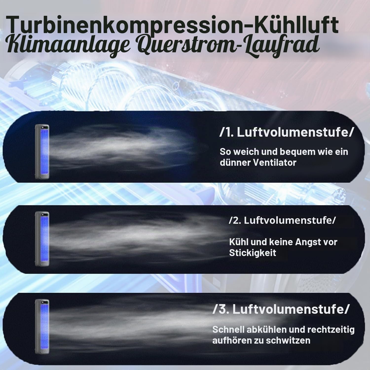 Migilife Cooling Ace Tragbare persönliche Klimaanlage, leiser Kühlventilator mit 3 Geschwindigkeiten, Wandbefestigung ohne Bohren, Turmventilator, Kühlventilator (Grau)