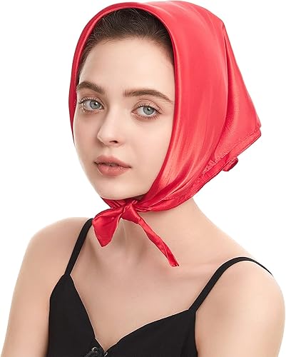 Miniatura 2 de Zando Bufanda de seda cuadrada de gasa de color sólido, bufandas retro para mujer, bufandas para el cuello, bufanda, monedero, bufanda