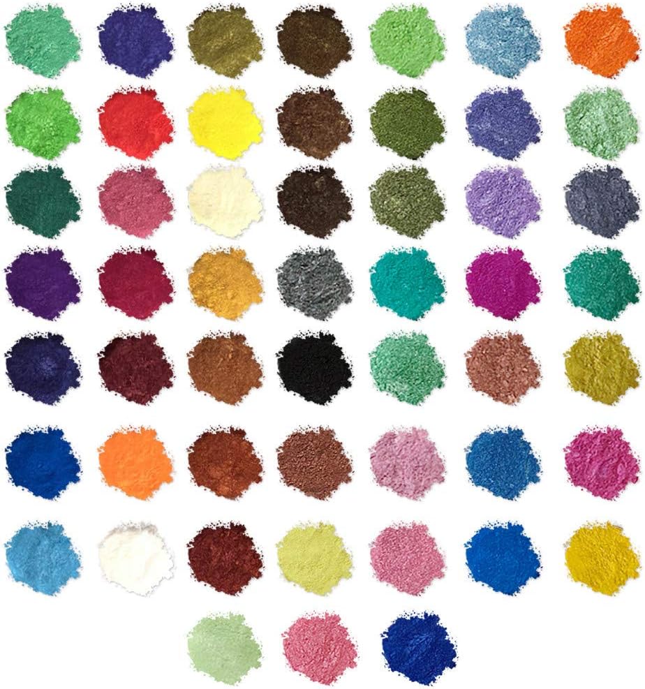 Soap Dye Resin Dye, Mica Powder Pigment for Soap Making Watercolour Painting DIY Craft Artist 24/30/52 Colours x5g (52 Colours)