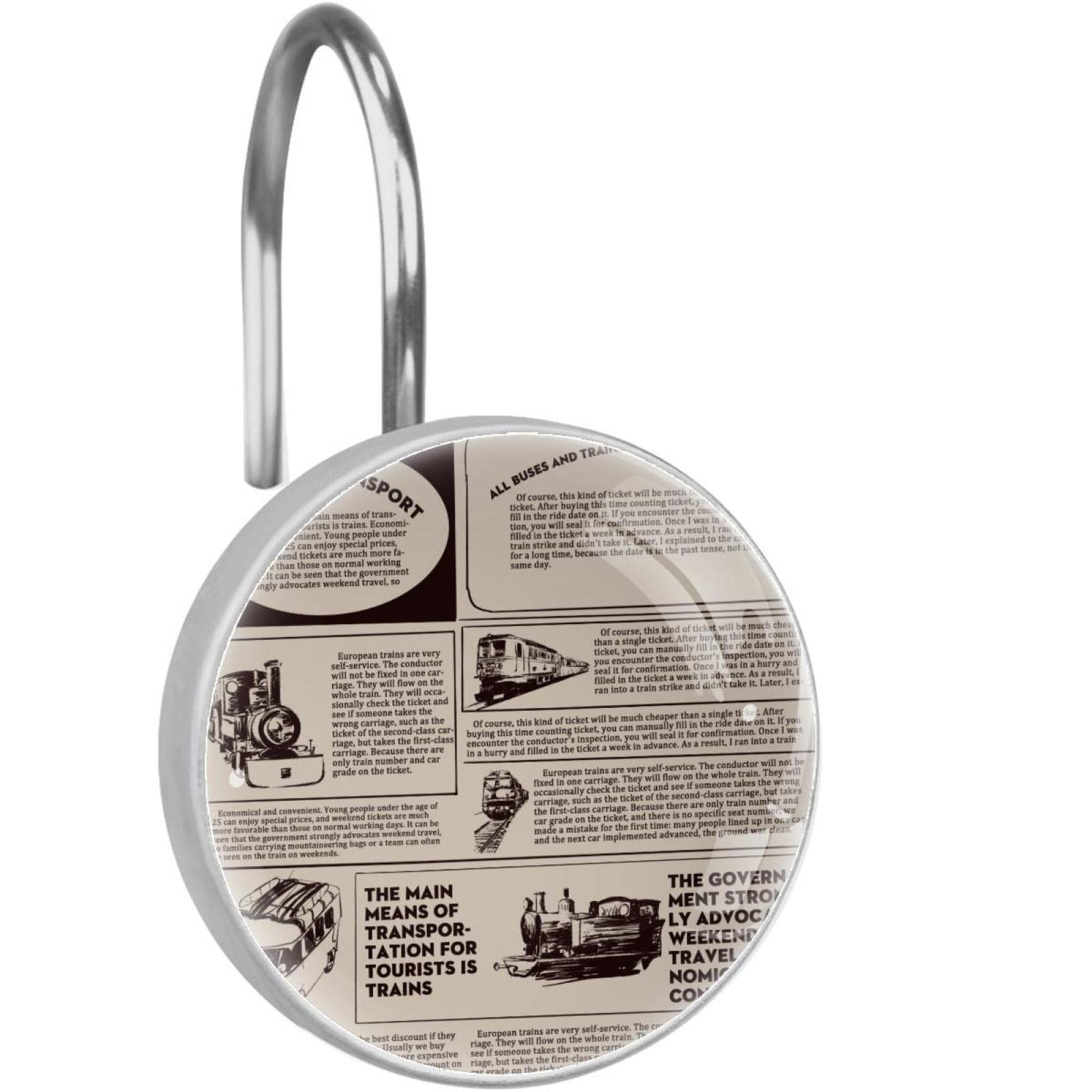 Anneaux de rideau de douche en acier inoxydable crochets décoratifs durables pour barre