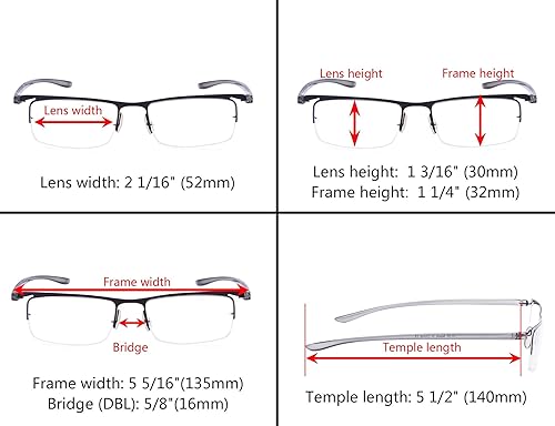 Miniatura 6 de Eyekepper pack de 3 lentes de lectura de media montura livianos de sien plástica. Hombre-Mujer, MIX, 3