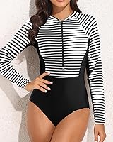 Vista 5 de Daci Camiseta de natación de manga larga para mujer, con cremallera, protección solar UPF 50