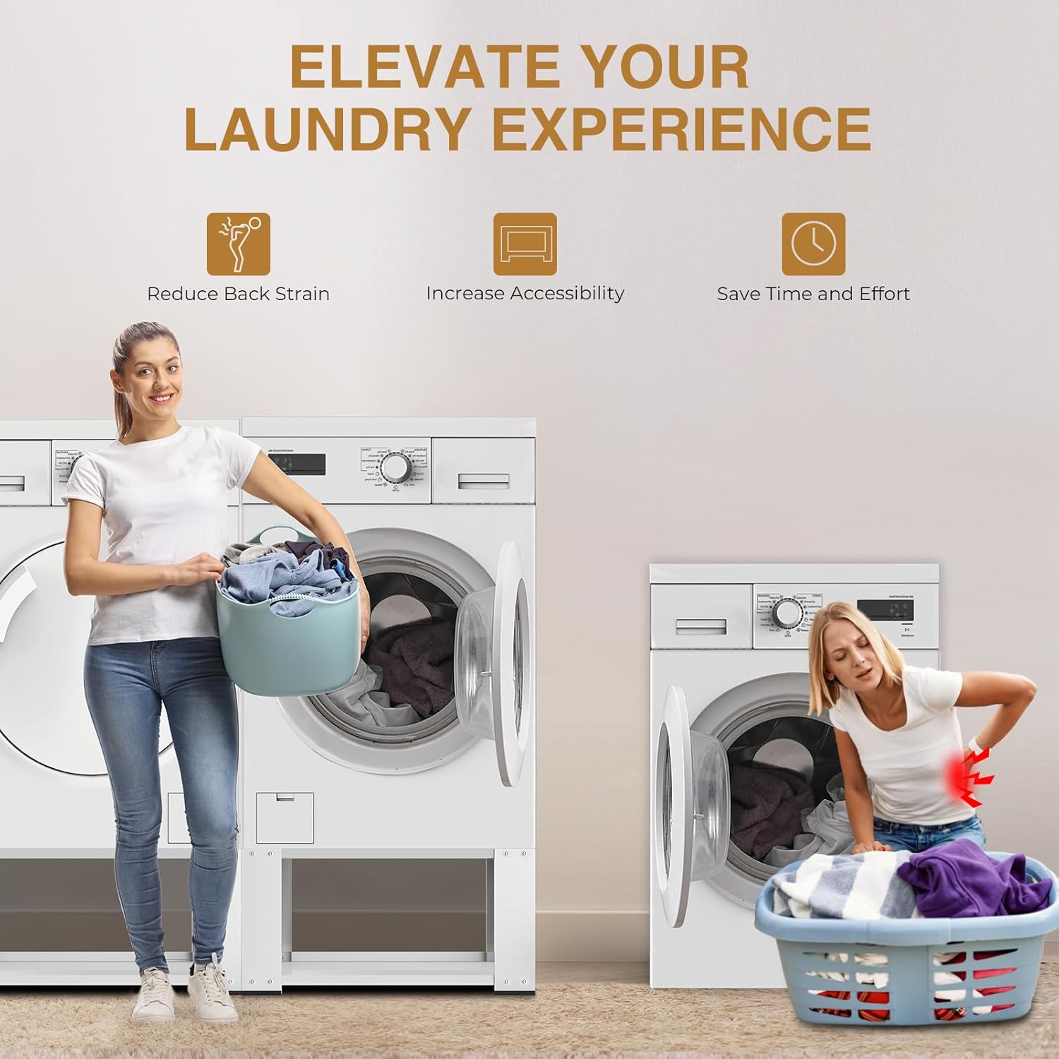 (Missing pieces, similar to but not exact)2 Pack Laundry Pedestal for Washer and Dryer - Fit 27 and 28 Inch Washer and Dryer Stand Heavy Duty Steel Universal Washing Machine Raiser 700lbs Capacity 15.7'' Height White White28 inch Set of 2 without Drawe White