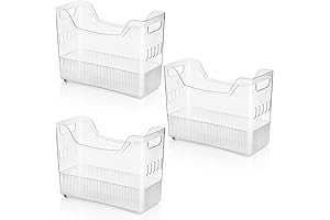 Peohud 3 Pack Freezer Organizer Bins with Wheels, Grocery Storage Organizer, Kitchen...