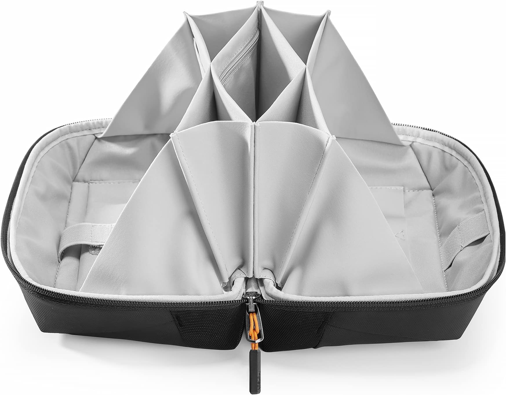 Inateck Electronics Organizer Travel Case, 180° Open Water-resistant, Multifunctional Travel Organizer Bag, Electronic Accessories Carry Case, Black, Large