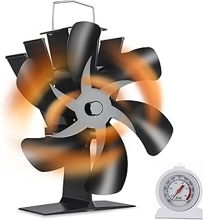 ストーブファン 薪ストーブファン 火力ファン 6つブレード エコファン 火力熱炉ファン 静音 省エネ ストーブファンヒーター 薪ストーブ/暖炉用品 スチール製 ストーブ 熱供給用品 暖炉用品 暖房用 防寒対策 温度計付き