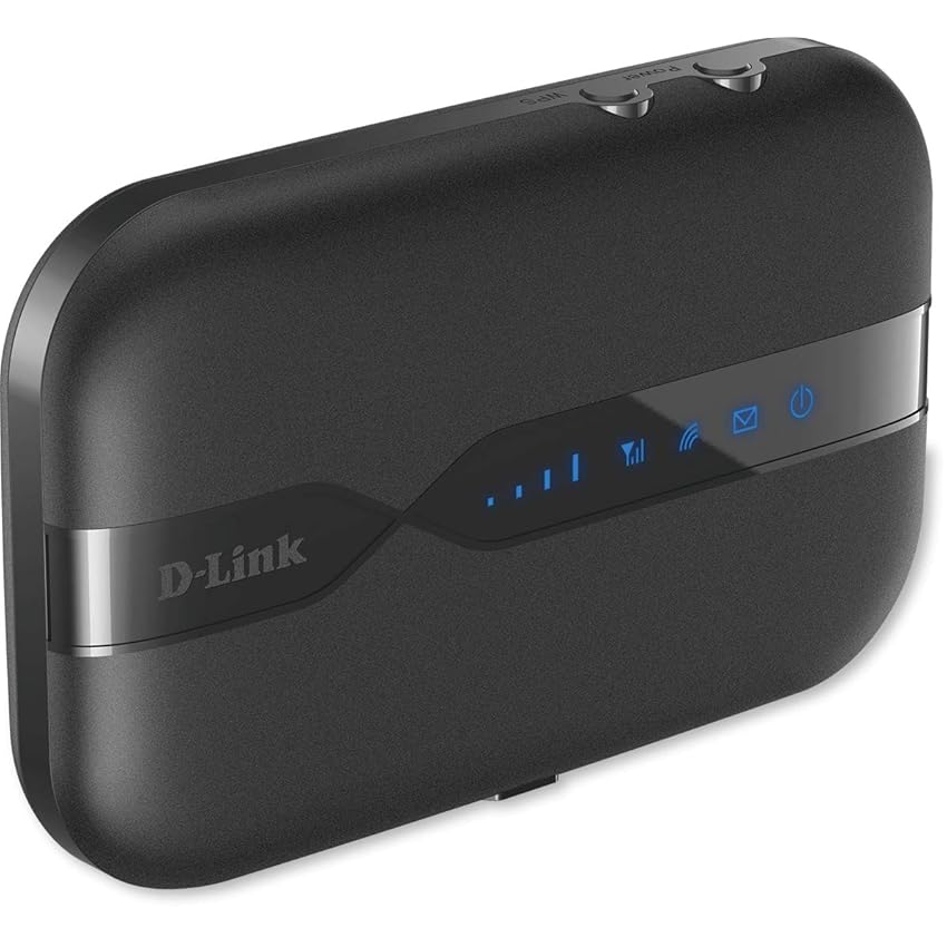 D-Link DWR-932 Pocket Hotspot 4G LTE via SIM, Wi-Fi N150 Mbps, SIM e Micro SD Card Slot, Porta Micro USB, Inclusa Batteria Ricaricabile da 2020 mAh, Nero/Antracite