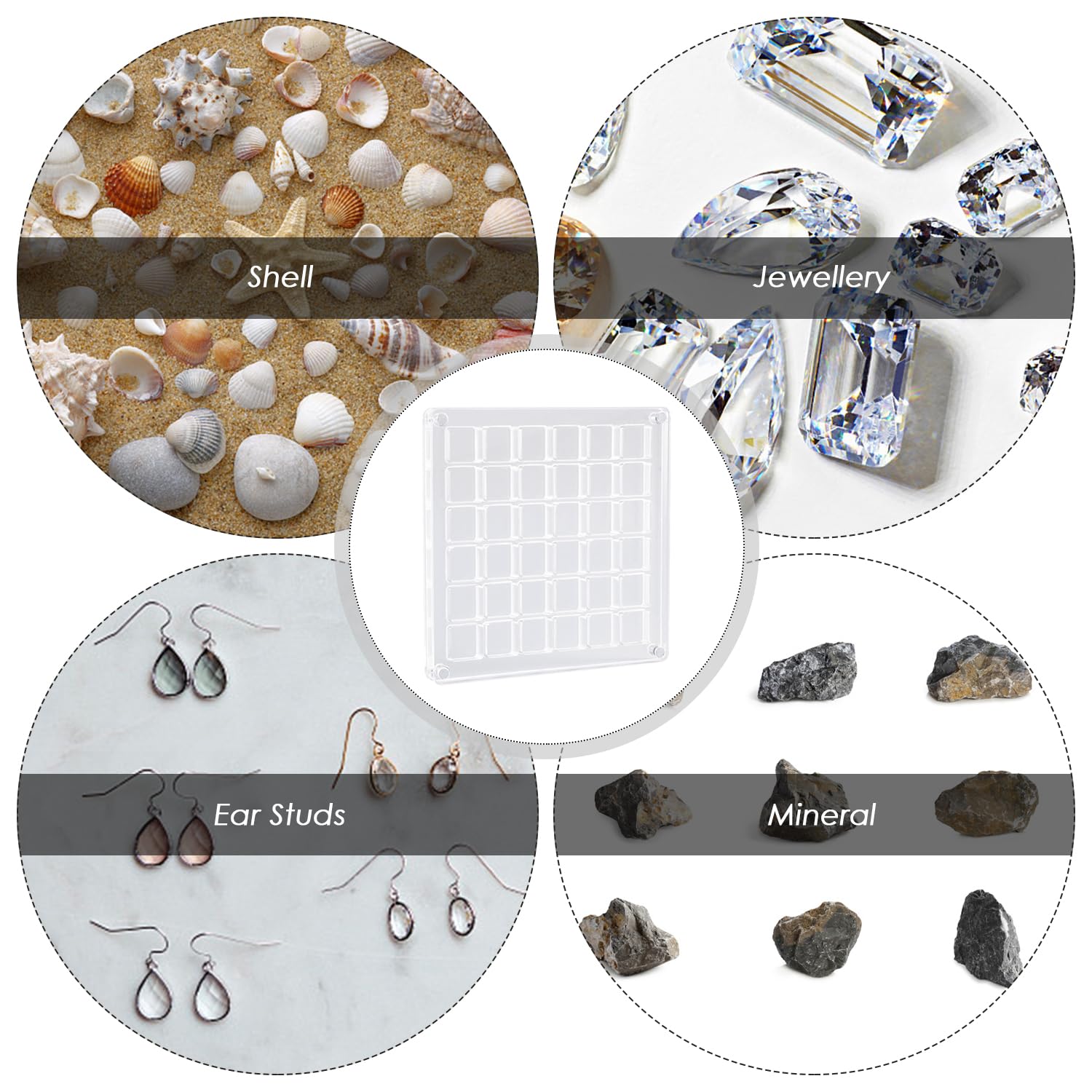2 Acryl-Bohrkästen, Acryl-Magnetschalen-Displaybox, Acryl-Display-Ständer, Acryl-Magnetschale