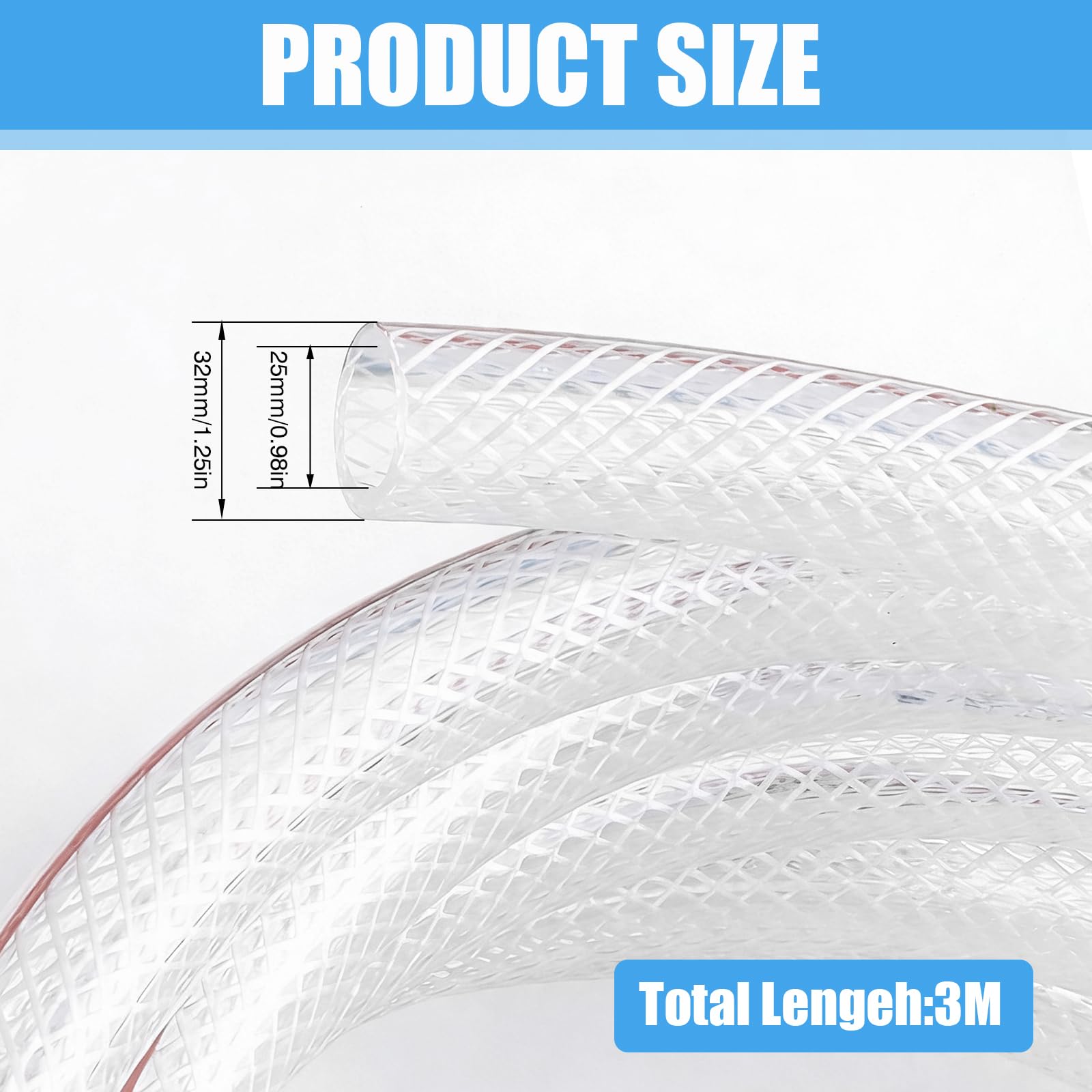 Tuyau en PVC pour eau potable, diamètre intérieur : 25 mm, tuyau en plastique, tuyau à air d'aquarium