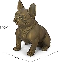 Vista 9 de Christopher Knight Home Susan - Estatua de jardín de bulldog francés para exteriores, color dorado rústico