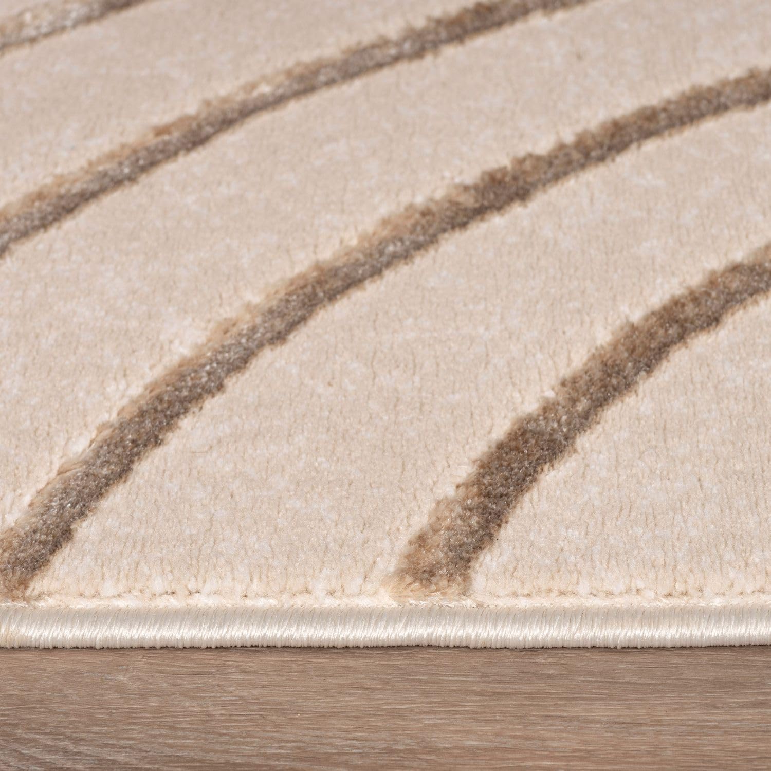 TT Home Tapis Pile Courte Chambre Adulte Salon Motif Geometrique 3D Abstrait, Couleur:Beige Crème, Dimension:200x290 cm
