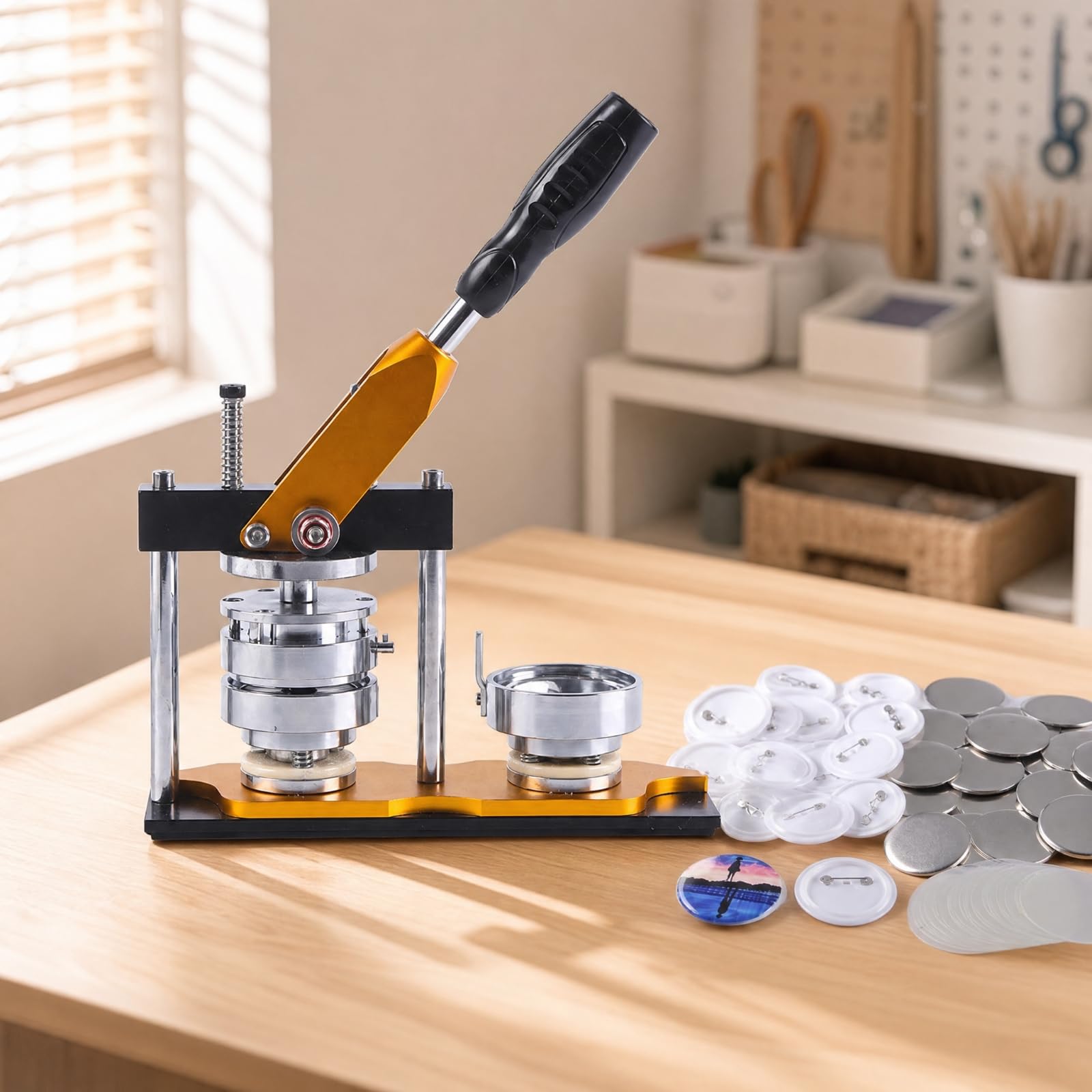 Creatore di Spilla Personalizzati Robusta Fusllatrice Manuale ta per, Scuole, 56mm