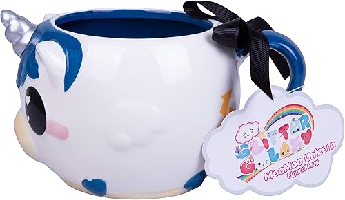Miniatura 5 de Seven20 Taza de café de unicornio azul, bonita taza de cerámica de unicornio, gran regalo para niños y adultos