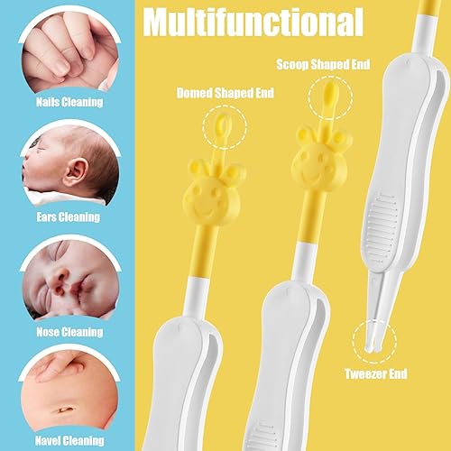 Miniatura 6 de Paquete de 2 removedores de mocos para bebés, moco nasal 3 en 1 y recogedor de cera para recién nacidos y niños pequeños, fácil de usar y limpiar,