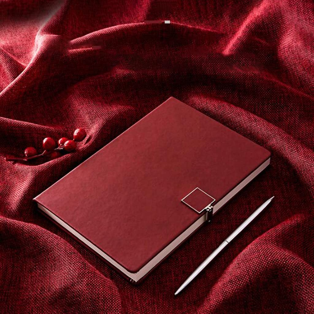Cuaderno for Trabajos autoayuda Cuadernos Cuaderno Cuaderno Simple Cuenta Mano Sólido Color Magnético Hebilla magnética Espesado Diario de Negocios (Color : Red)