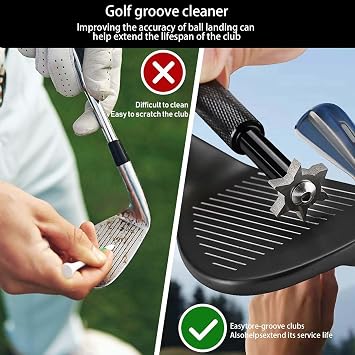 HISTAR Golf Club Groove Sharpener and Cleaner Tool with 6 Heads Specialty Golf Products